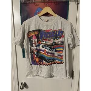 Vintage Dan Whisnant Rocket Nascar Colorful Vintage Racing T-shhirt grey size L